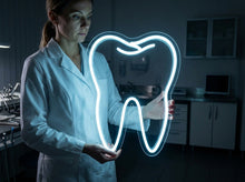 Load image into Gallery viewer, Tooth Dentist Office neon sign, Dental Clinic Symbol neon sign, Dentist neon sign
