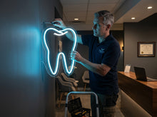 Load image into Gallery viewer, Tooth Dentist Office neon sign, Dental Clinic Symbol neon sign, Dentist neon sign
