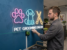 Load image into Gallery viewer, Pet Grooming Neon Sign, Dog Groomer Neon Sign, Grooming Salon Neon Sign
