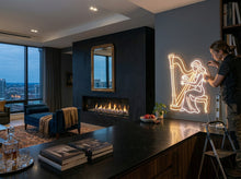 Load image into Gallery viewer, Harpist neon sign, Girl playing harp neon sign, Musical harp neon sign
