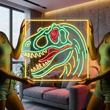 Load image into Gallery viewer, Tyrannosaurus Rex Head neon sign, T Rex Skull neon sign, Dinosaur Head neon sign
