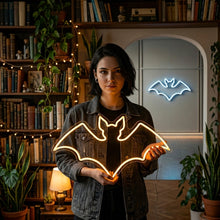 Load image into Gallery viewer, Bat Silhouette Neon Sign, Flying Bat Neon Sign, Gothic Bat Neon Sign
