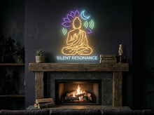 Load image into Gallery viewer, Silent Resonance neon sign, Buddhist neon sign, Zen meditation neon sign
