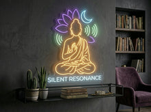 Load image into Gallery viewer, Silent Resonance neon sign, Buddhist neon sign, Zen meditation neon sign
