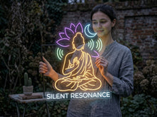 Load image into Gallery viewer, Silent Resonance neon sign, Buddhist neon sign, Zen meditation neon sign
