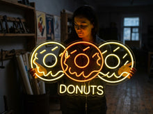 Load image into Gallery viewer, Sweet Donut neon sign, Classic Donut Ring neon sign, Donut Snack neon sign
