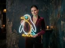 Load image into Gallery viewer, Tuxedo Penguin neon sign, Waddle Penguin neon sign, Icy Penguin neon sign
