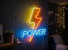 Load image into Gallery viewer, Power neon sign, Lightning bolt neon sign, Flash neon sign, Thunder neon sign
