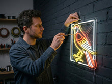 Load image into Gallery viewer, Red-winged Blackbird neon sign, Marsh Bird neon sign, Songbird Silhouette neon sign
