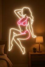 Load image into Gallery viewer, Bikini Model Neon Sign, Tropical Girl Neon Sign, Swimwear Lady Neon Sign
