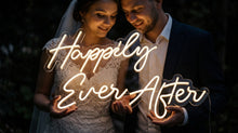 Load image into Gallery viewer, Happily Ever After neon sign, wedding neon sign, wall decor neon sign, wedding decor White
