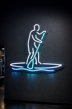 Load image into Gallery viewer, Paddleboarder neon sign, SUP Rider neon sign, Stand Up Paddle neon sign Multicolor
