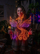 Load image into Gallery viewer, Firebird Neon Sign, Phoenix bird neon sign, Flaming avian neon sign

