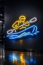 Load image into Gallery viewer, Rafting neon sign, Whitewater neon sign, River Raft neon sign Multicolor
