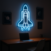 Load image into Gallery viewer, Space Shuttle Neon Sign, Rocket Ship Neon Sign, Spacecraft Neon Sign
