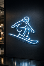 Load image into Gallery viewer, Shredding Snow neon sign, Powder Rider neon sign, Alpine Boarder neon sign

