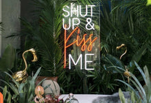 Load image into Gallery viewer, Shut Up and Kiss Me Neon light, Wedding Sign multicolor
