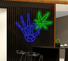 Load image into Gallery viewer, Skeleton neon sign blue
