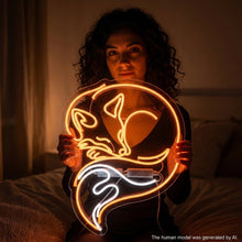 Load image into Gallery viewer, Sleeping Fox Neon Sign, Curled Up Fox Neon Sign, Fox Neon Sign
