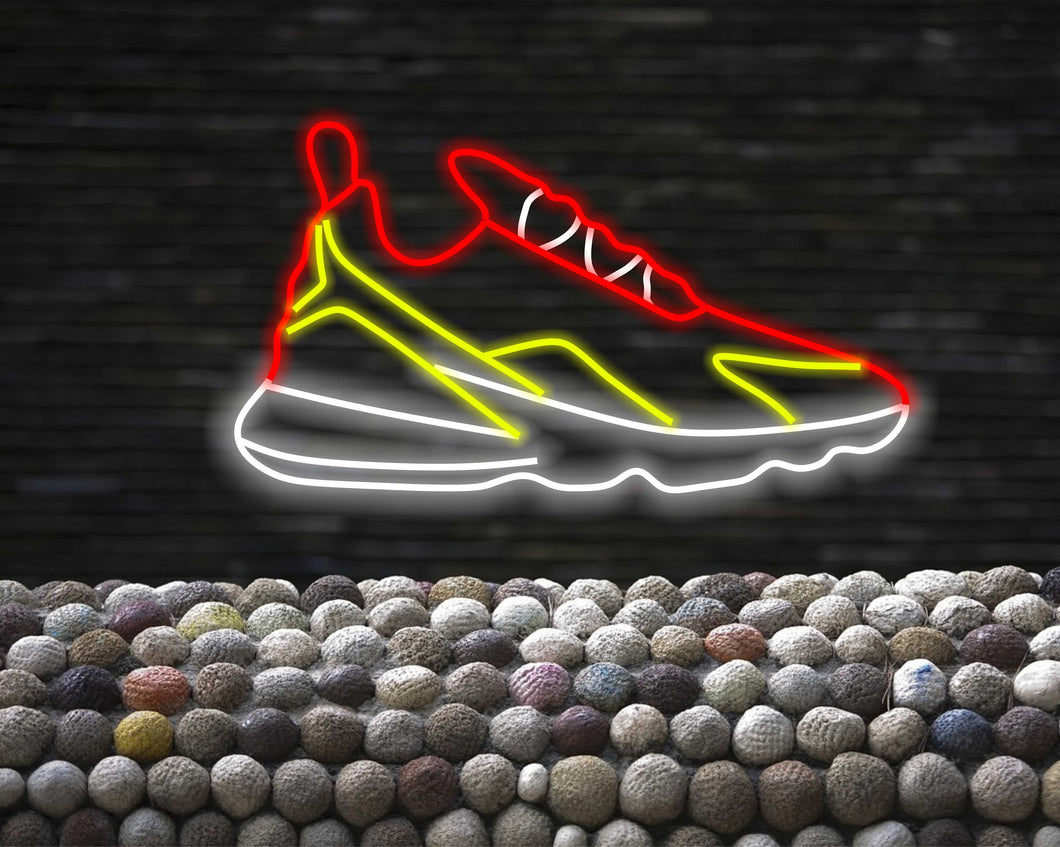 Neon sport Shoe Sign, Sneaker Neon Sign, Neon sports shoe signage, Athletic footwear neon sign, Neon sneaker logo, Running shoe neon light