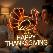 Load image into Gallery viewer, Thanksgiving Turkey Neon Sign, Turkey Thanksgiving Neon Sign, Turkey Neon Sign
