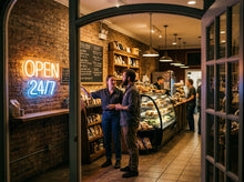Load image into Gallery viewer, Open 24/7 neon sign, Store open neon sign, Business hours neon sign, Bar neon sign

