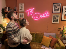 Load image into Gallery viewer, Til Death neon sign, Custom LED Neon Wedding Sign
