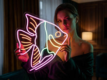 Load image into Gallery viewer, Fish neon sign, tropical fish led sign, pet shop decor led light, cute sea animal neon light
