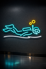 Load image into Gallery viewer, Underwater Diver neon sign, Scuba Diving neon sign, Ocean Diver neon sign Multicolor
