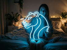 Load image into Gallery viewer, Panther Head Sign, Fierce Panther Face sign, Wild Cat Portrait neon sign
