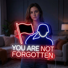 Load image into Gallery viewer, Veterans Day Neon Sign, Thank You Veteran Neon Sign, Military Tribute Neon Sign Multicolor
