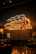 Load image into Gallery viewer, Vintage train neon sign,Steam locomotive neon sign, Antique engine neon sign, Multicolor
