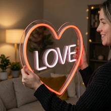 Load image into Gallery viewer, Love Heart Neon Sign, Heart Love Neon Sign, Romantic Heart Neon Sign
