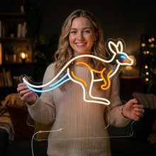 Load image into Gallery viewer, Kangaroo Neon Sign, Jumping Kangaroo Neon Sign, Aussie Kangaroo Neon Sign Multicolor
