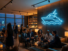 Load image into Gallery viewer, Yacht Neon Sign, Motor Yacht Neon Sign, Luxury Boat Neon Sign
