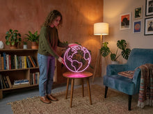 Load image into Gallery viewer, Planet Earth Neon sign – Global Sphere Map Silhouette | Detailed World Continent Outline sign
