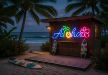 Load image into Gallery viewer, Aloha - LED Neon sign, Aloha hawaii neon sign, Man cave Aloha neon sign
