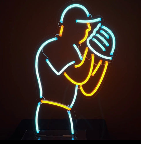 Baseball player neon sign,  sign Sports Theme, custom Baseball led light