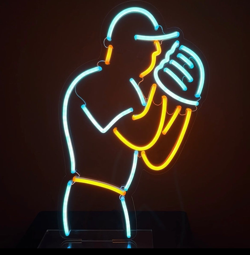 Baseball player neon sign,  sign Sports Theme, custom Baseball led light