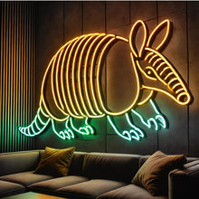 Load image into Gallery viewer, Armadillo Neon Sign, Texas desert neon sign, Southwest animal neon sign
