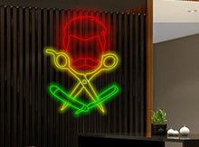 Load image into Gallery viewer, Barbershop neon sign, Salon &amp; barbershop neon sign, hairdressing salon neon sign, hair salon led neon, bespoke neon sign, barber neon lights
