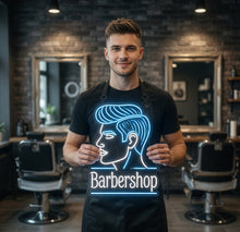 Load image into Gallery viewer, Barbershop Neon Sign – Vintage Barber Shop Symbol | Clean Grooming Studio Glow Accent
