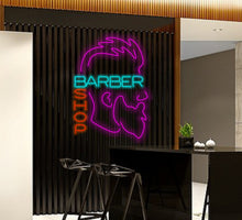 Load image into Gallery viewer, Neon sign for barber shop, Custom barbershop neon, Vintage barber neon sign, Barber pole neon sign, Barber shop decor, Neon light for barber
