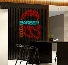 Load image into Gallery viewer, Neon sign for barber shop, Custom barbershop neon, Vintage barber neon sign, Barber pole neon sign, Barber shop decor, Neon light for barber
