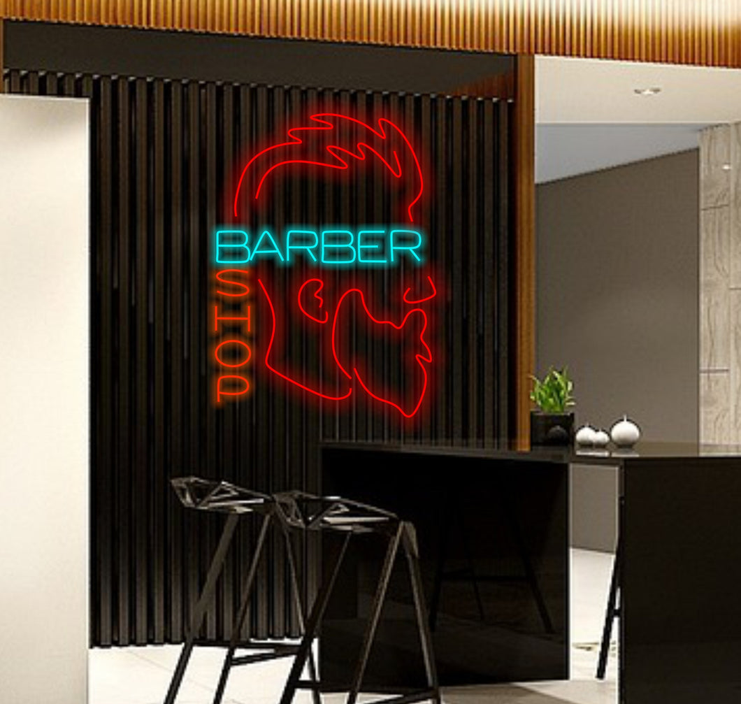 Neon sign for barber shop, Custom barbershop neon, Vintage barber neon sign, Barber pole neon sign, Barber shop decor, Neon light for barber