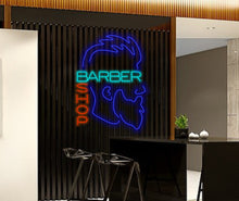 Load image into Gallery viewer, Neon sign for barber shop, Custom barbershop neon, Vintage barber neon sign, Barber pole neon sign, Barber shop decor, Neon light for barber
