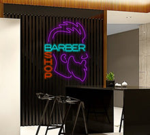 Load image into Gallery viewer, Neon sign for barber shop, Custom barbershop neon, Vintage barber neon sign, Barber pole neon sign, Barber shop decor, Neon light for barber
