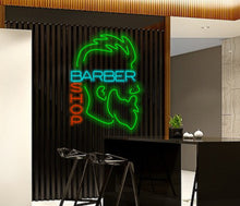 Load image into Gallery viewer, Neon sign for barber shop, Custom barbershop neon, Vintage barber neon sign, Barber pole neon sign, Barber shop decor, Neon light for barber
