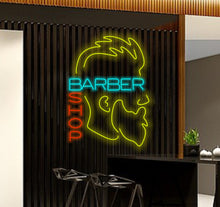 Load image into Gallery viewer, Neon sign for barber shop, Custom barbershop neon, Vintage barber neon sign, Barber pole neon sign, Barber shop decor, Neon light for barber
