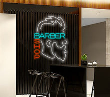 Load image into Gallery viewer, Neon sign for barber shop, Custom barbershop neon, Vintage barber neon sign, Barber pole neon sign, Barber shop decor, Neon light for barber
